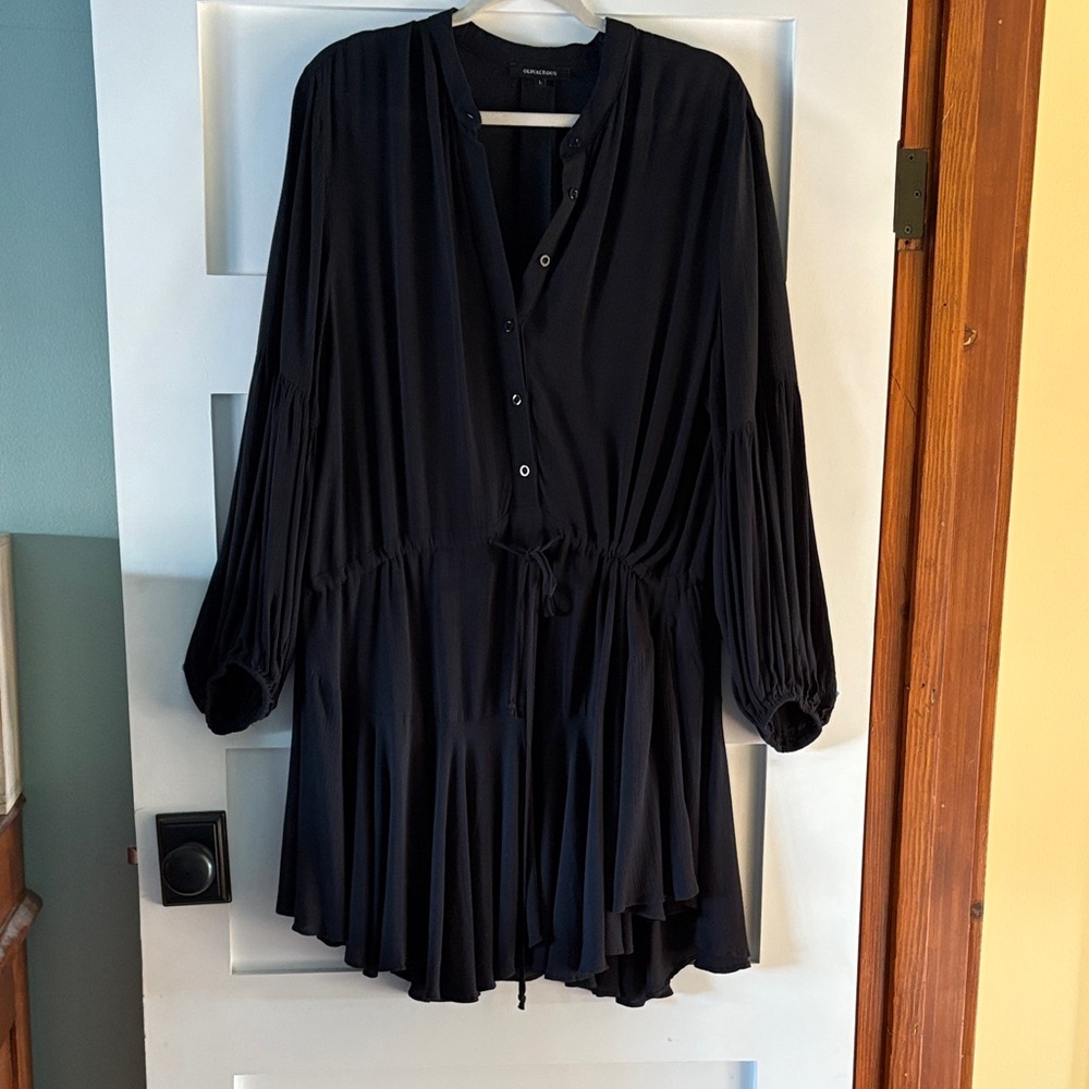 Olivaceous Black Long Sleeve Dress